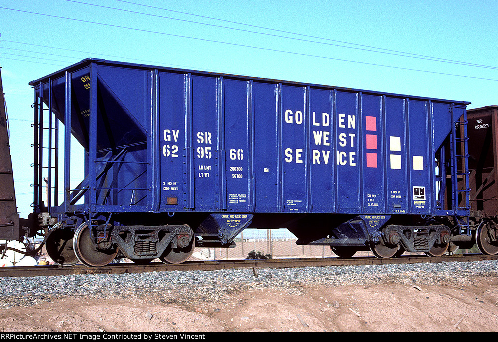 Ex SP here Golden West Service open hopper GVSR #629566